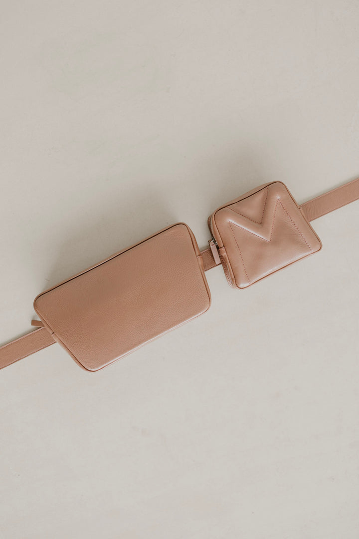 Belt Bag: Belt XL Rose Stone + Trapezium Rose Stone + Mini M Rose Stone