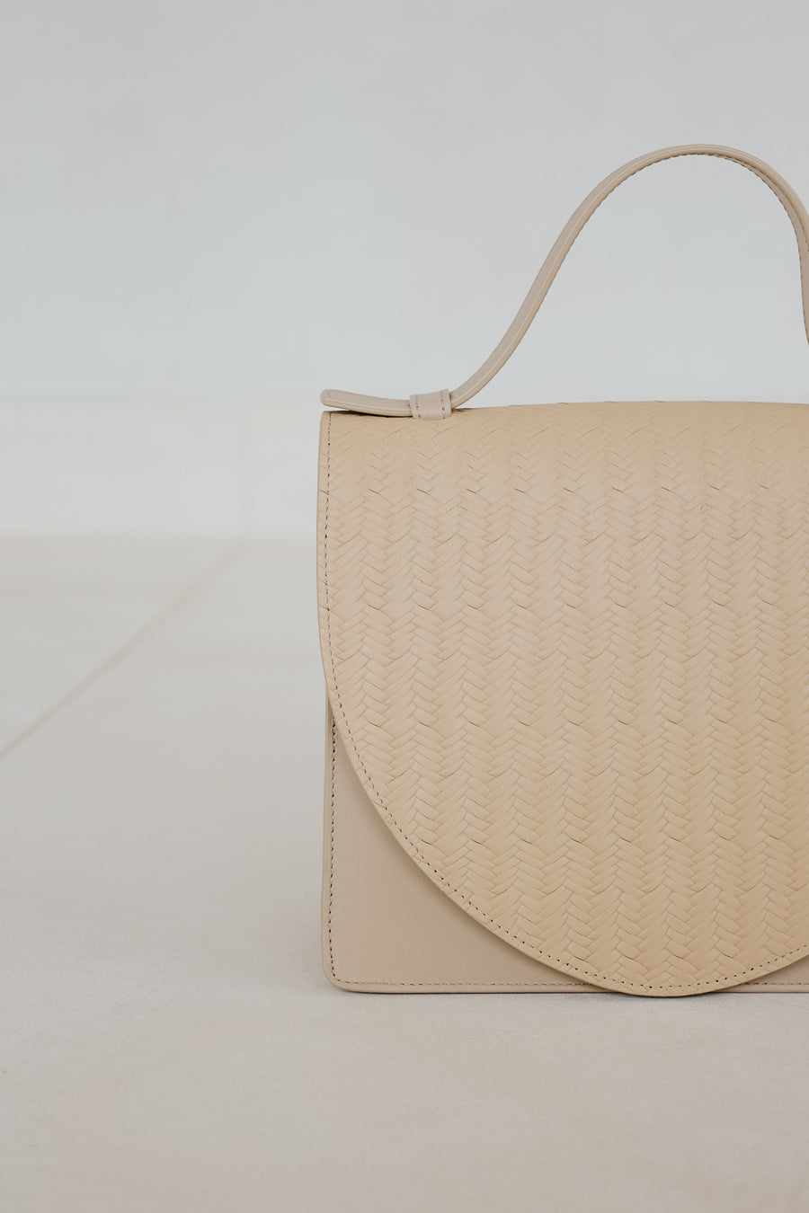 Mini Briefcase | Beige Woven