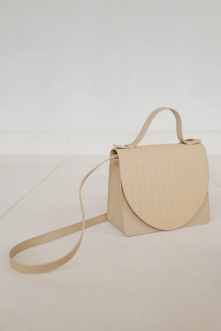 Mini Briefcase | Beige Woven