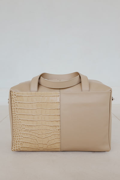 Weekender | Beige / Noisette Croco