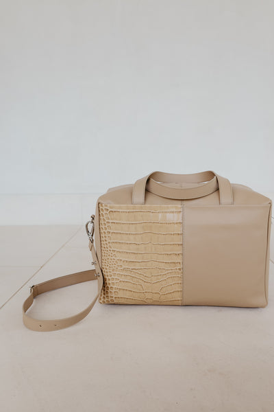 Weekender | Beige / Noisette Croco