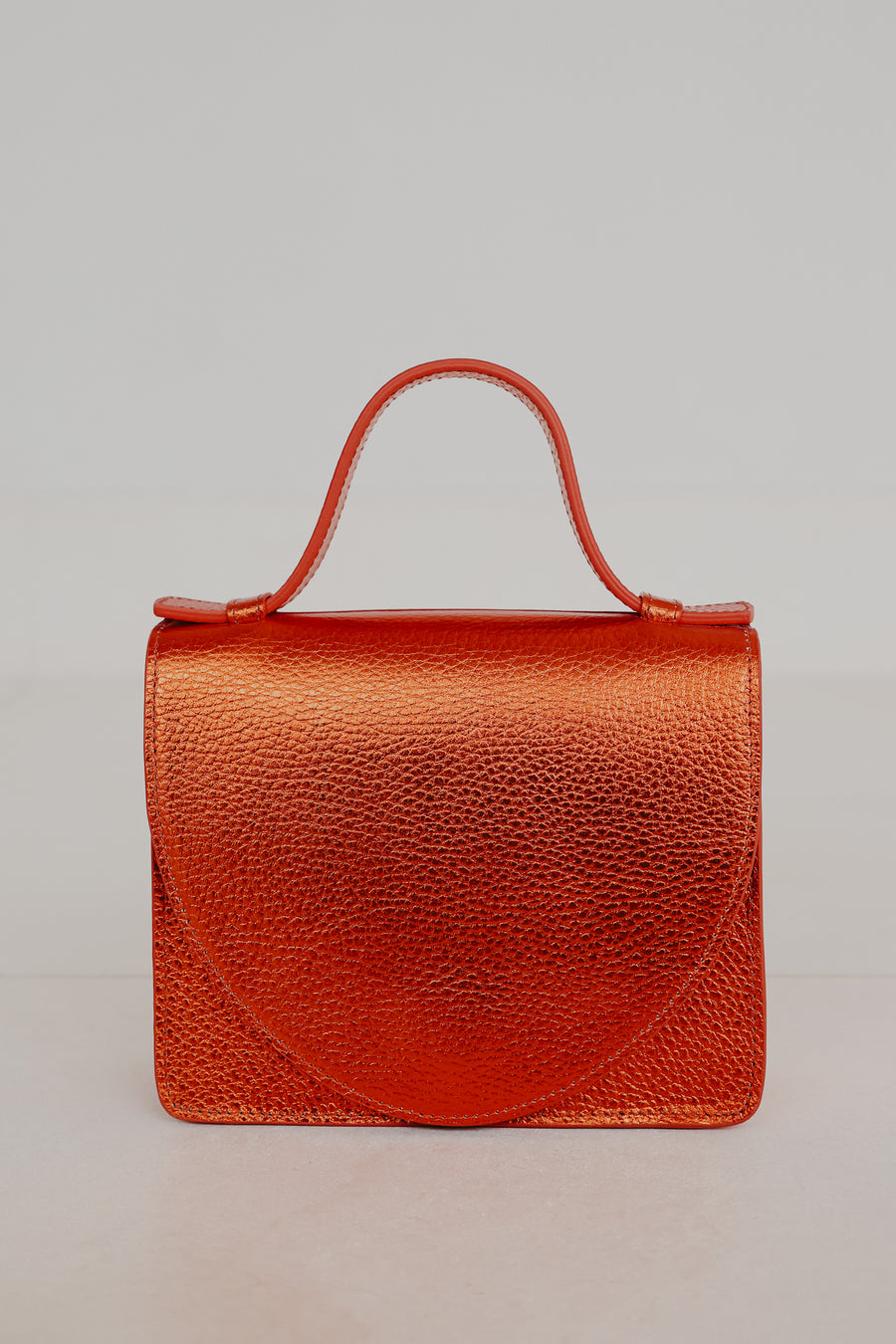 Micro Briefcase | Naranja Shimmer Structured