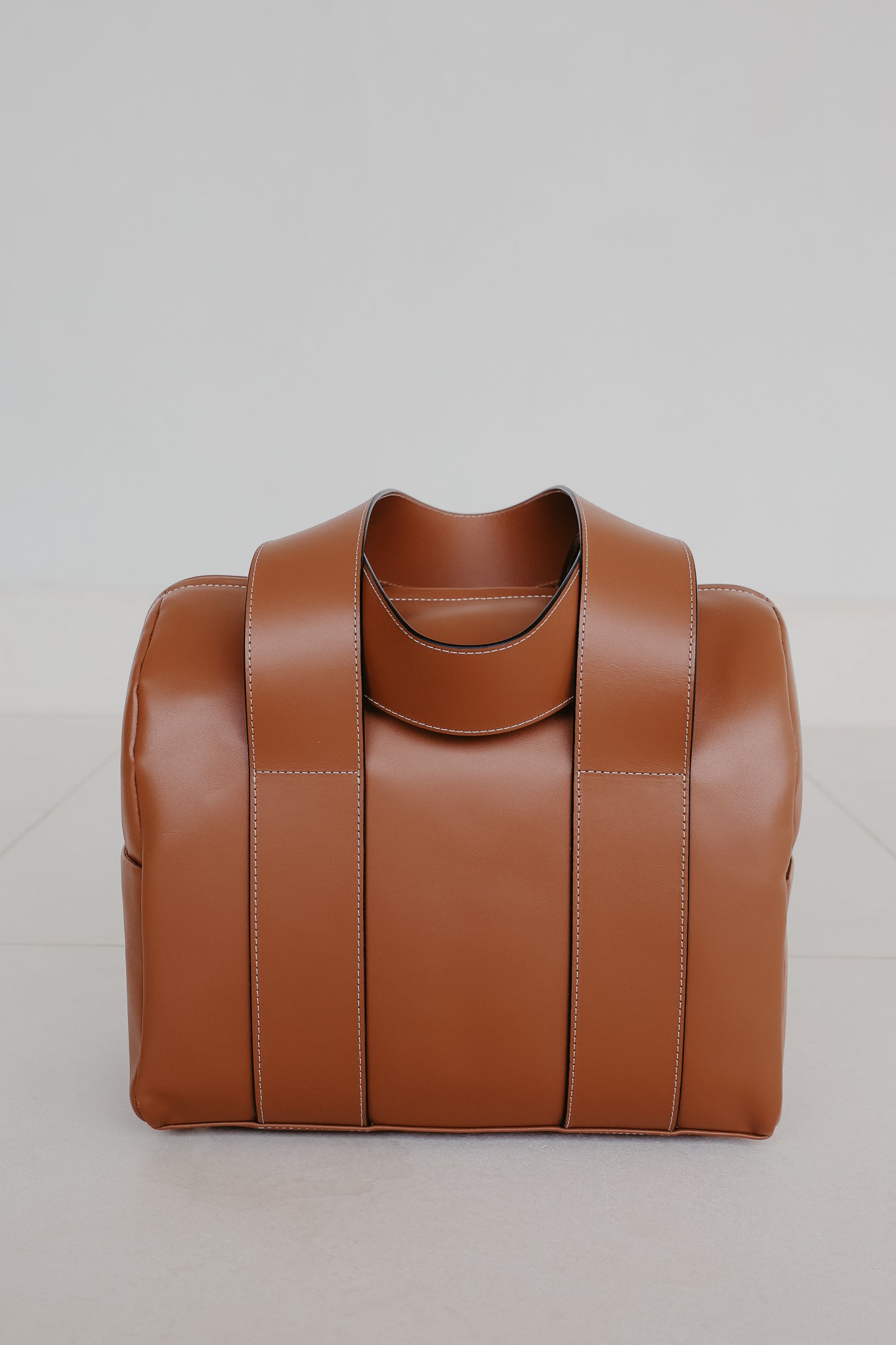 Mini Bowling Bag | Stitched Tricolor Cognac – Mieke Dierckx