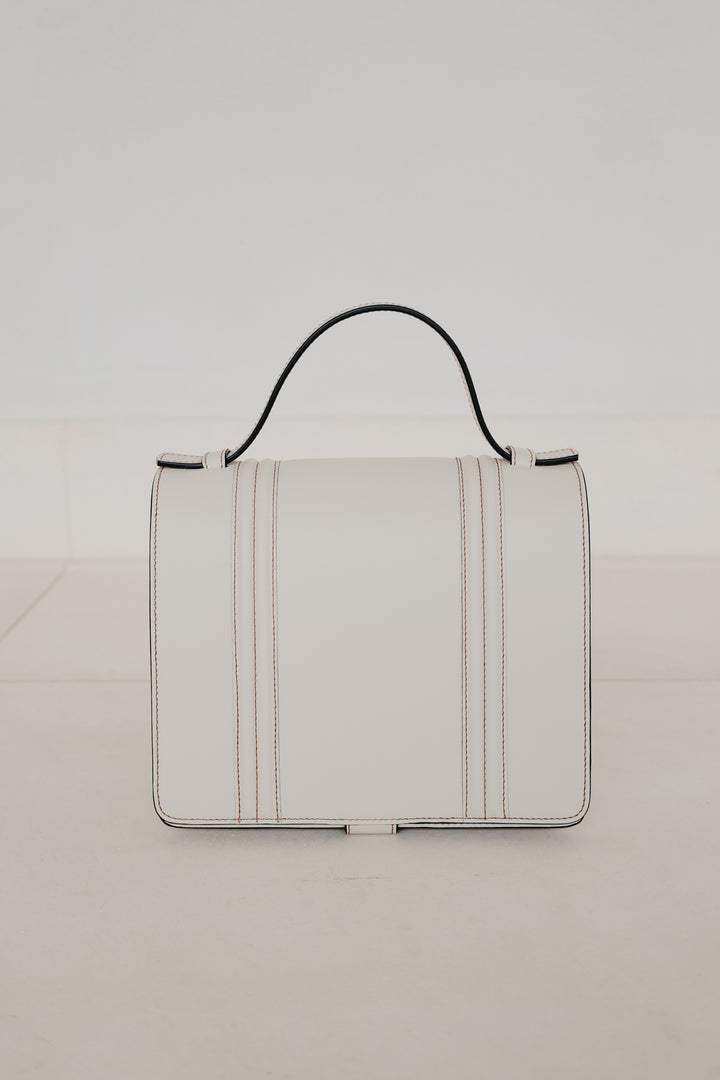 Mini Briefcase Doublé | Stitched Tricolor White