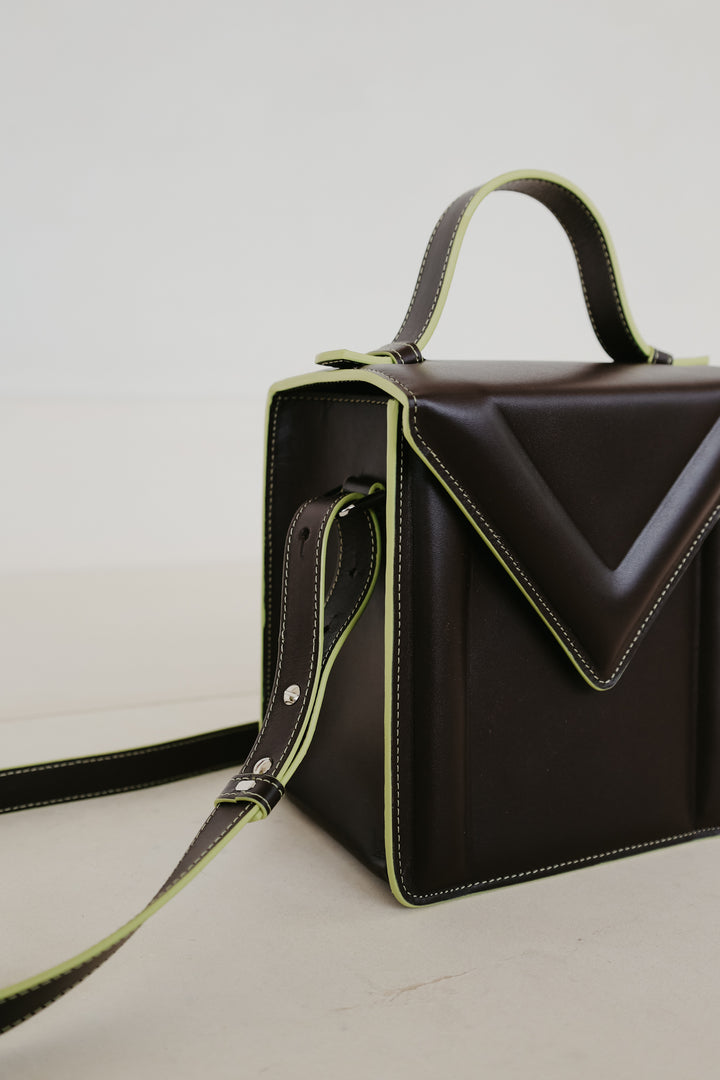 Boxbag | Stitched Ebony / Lime