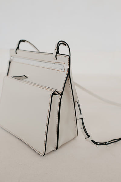 Double Pouch | Stitched Tricolor White
