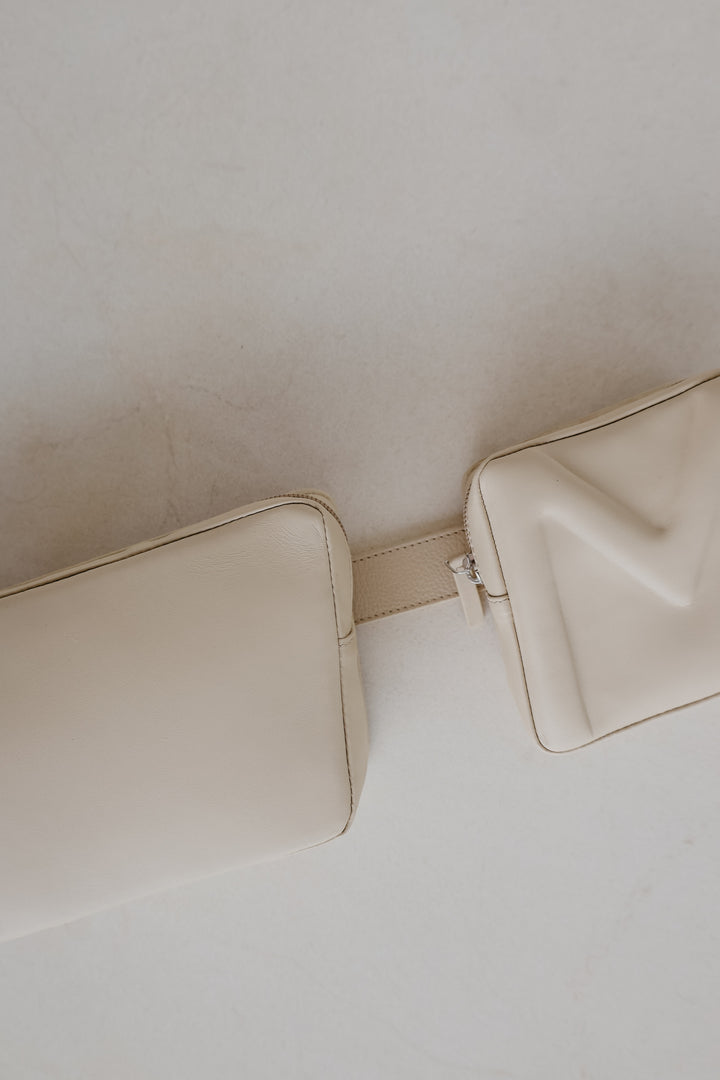 Belt Bag: Belt XL Sand Structured + Trapezium Sand Pure + Mini M Sand Pure