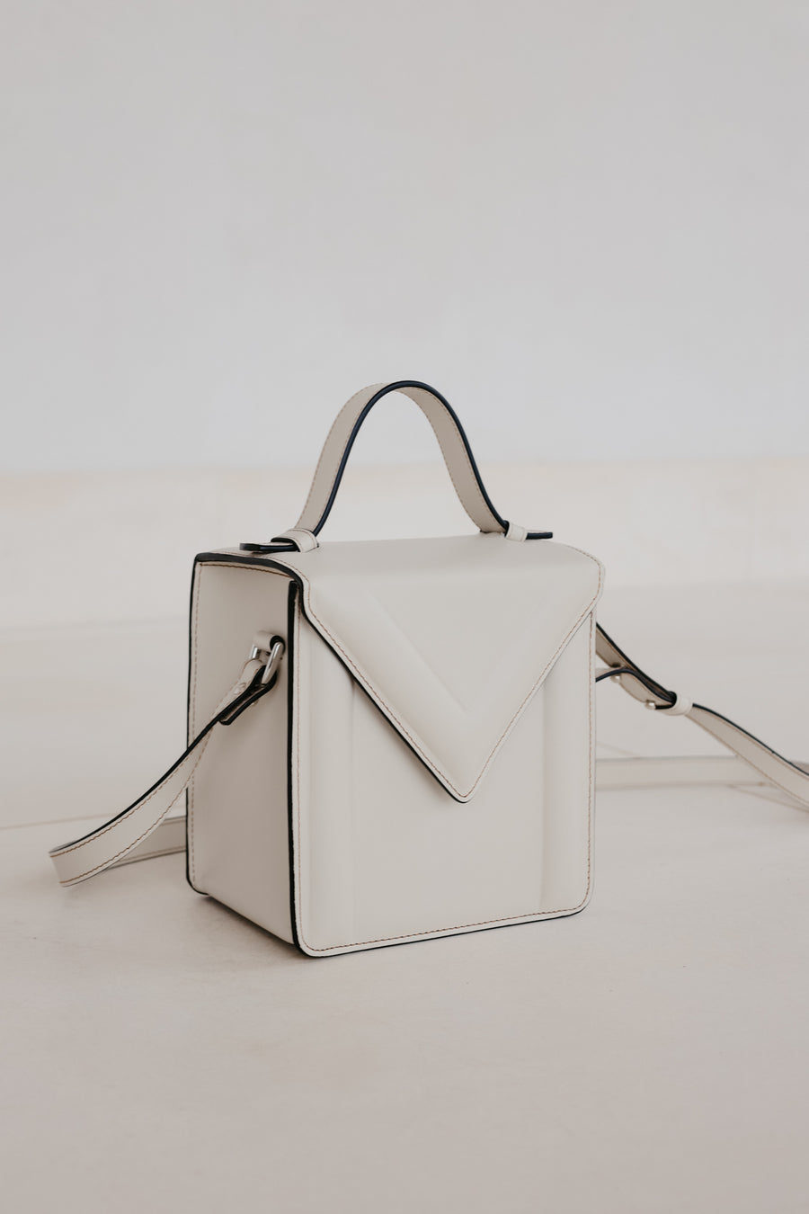 Boxbag | Stitched Tricolor White