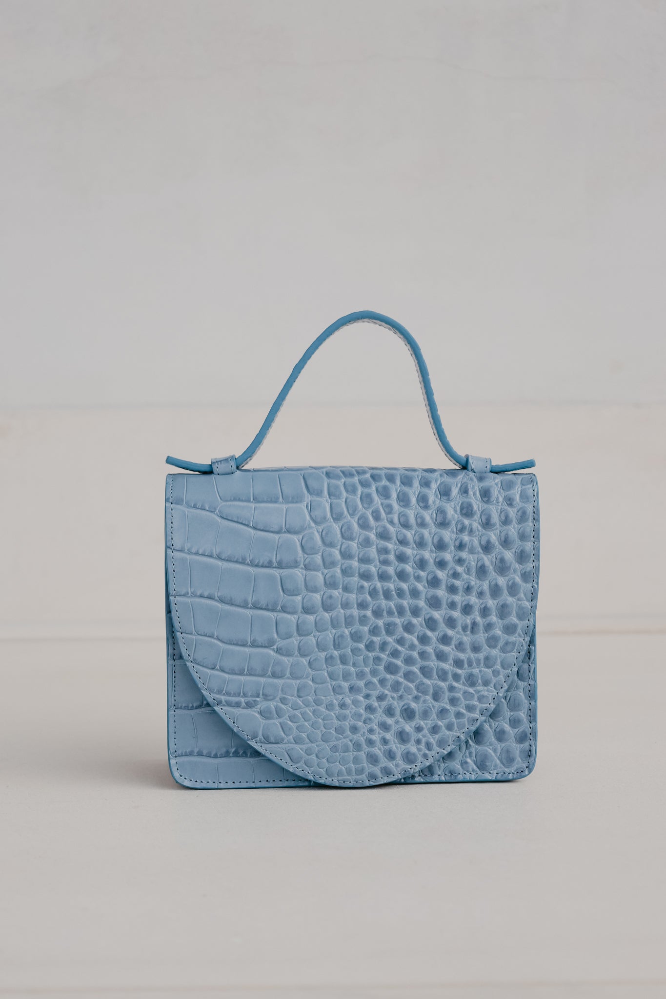 Micro Briefcase | Bleu Ciel Croco