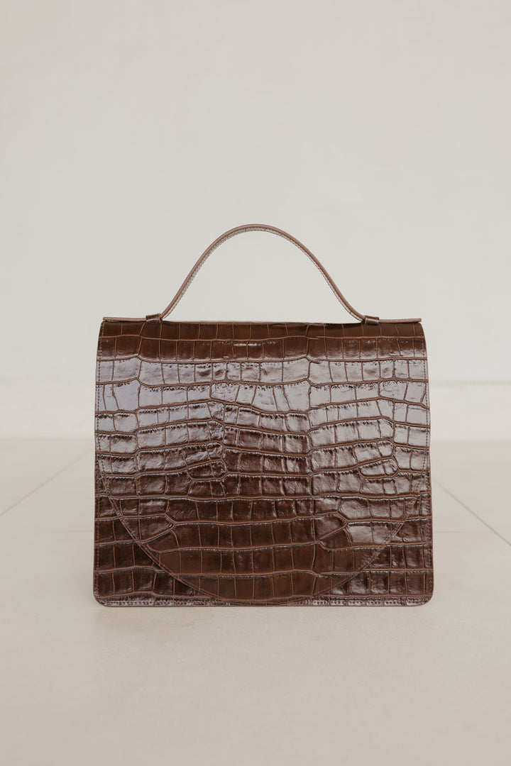 Midi Briefcase 2.0 | Chocolate Croco