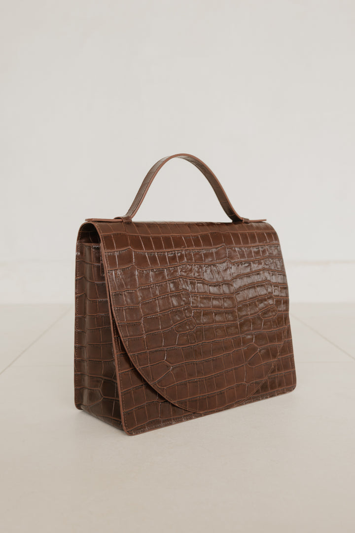 Midi Briefcase 2.0 | Chocolate Croco