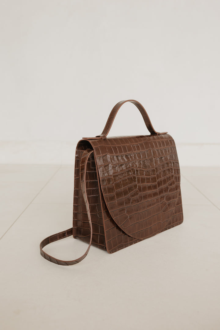 Midi Briefcase 2.0 | Chocolate Croco