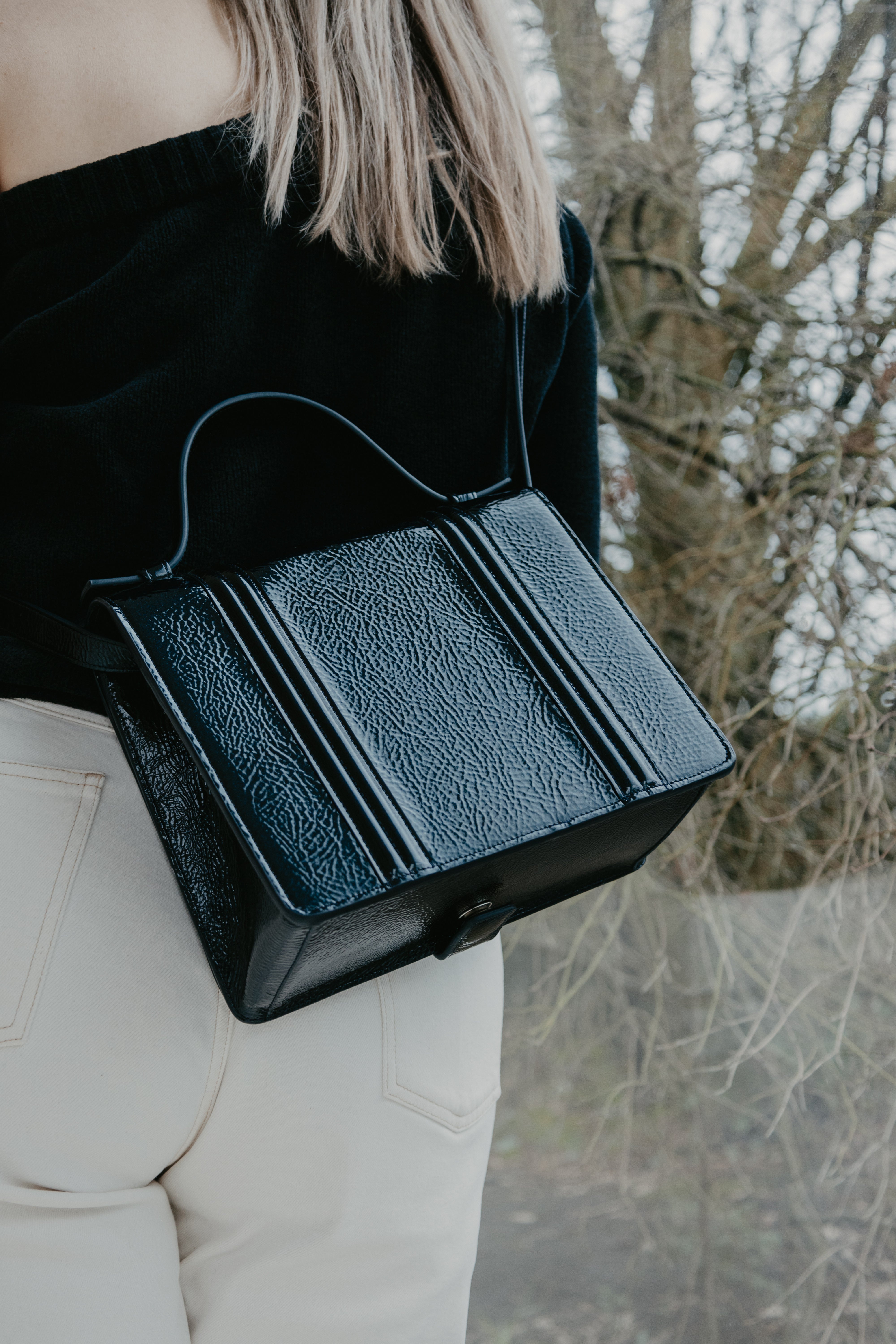 Mini Briefcase Doublé | Night Blue Stone – Mieke Dierckx