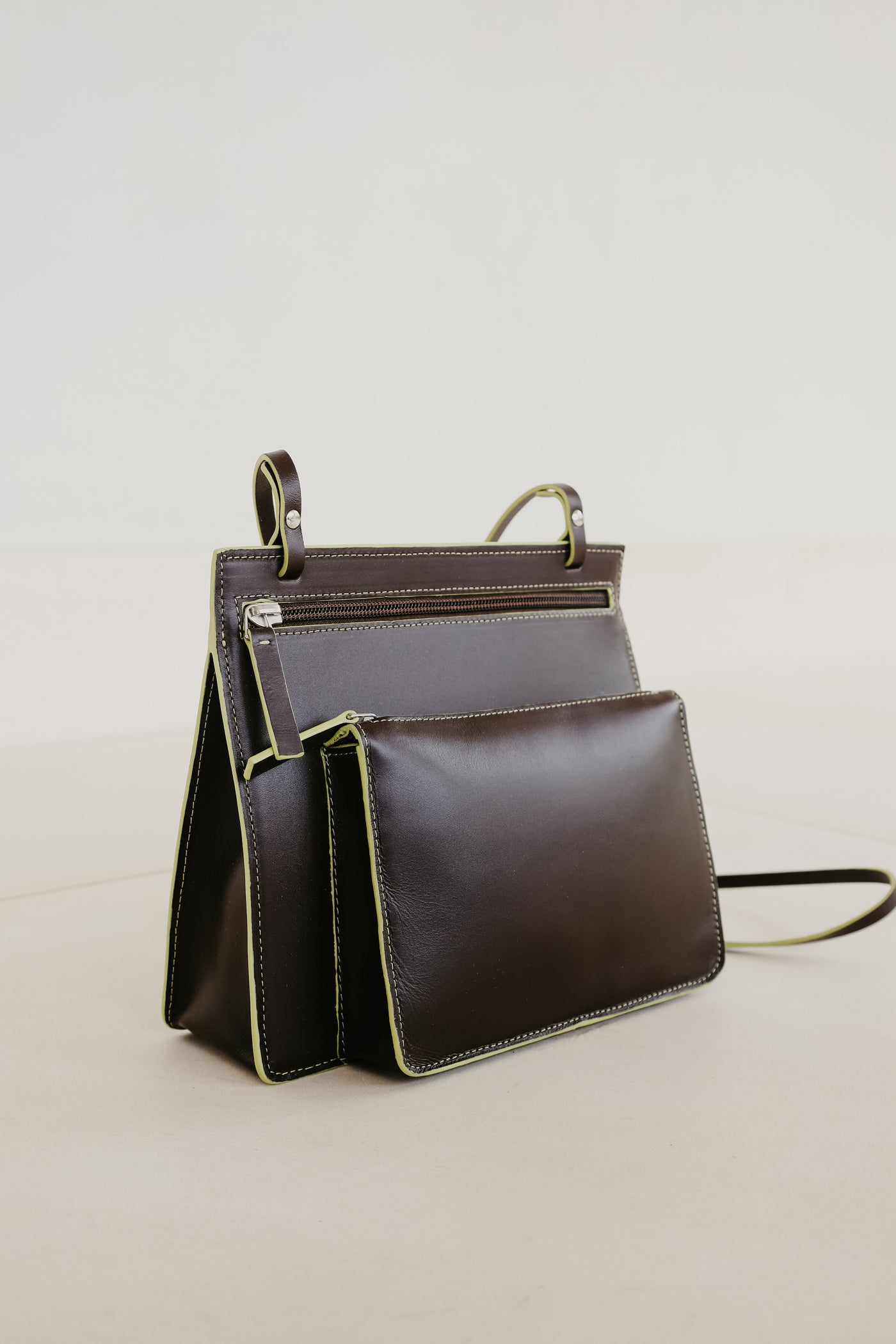 Double Pouch | Stitched Ebony / Lime