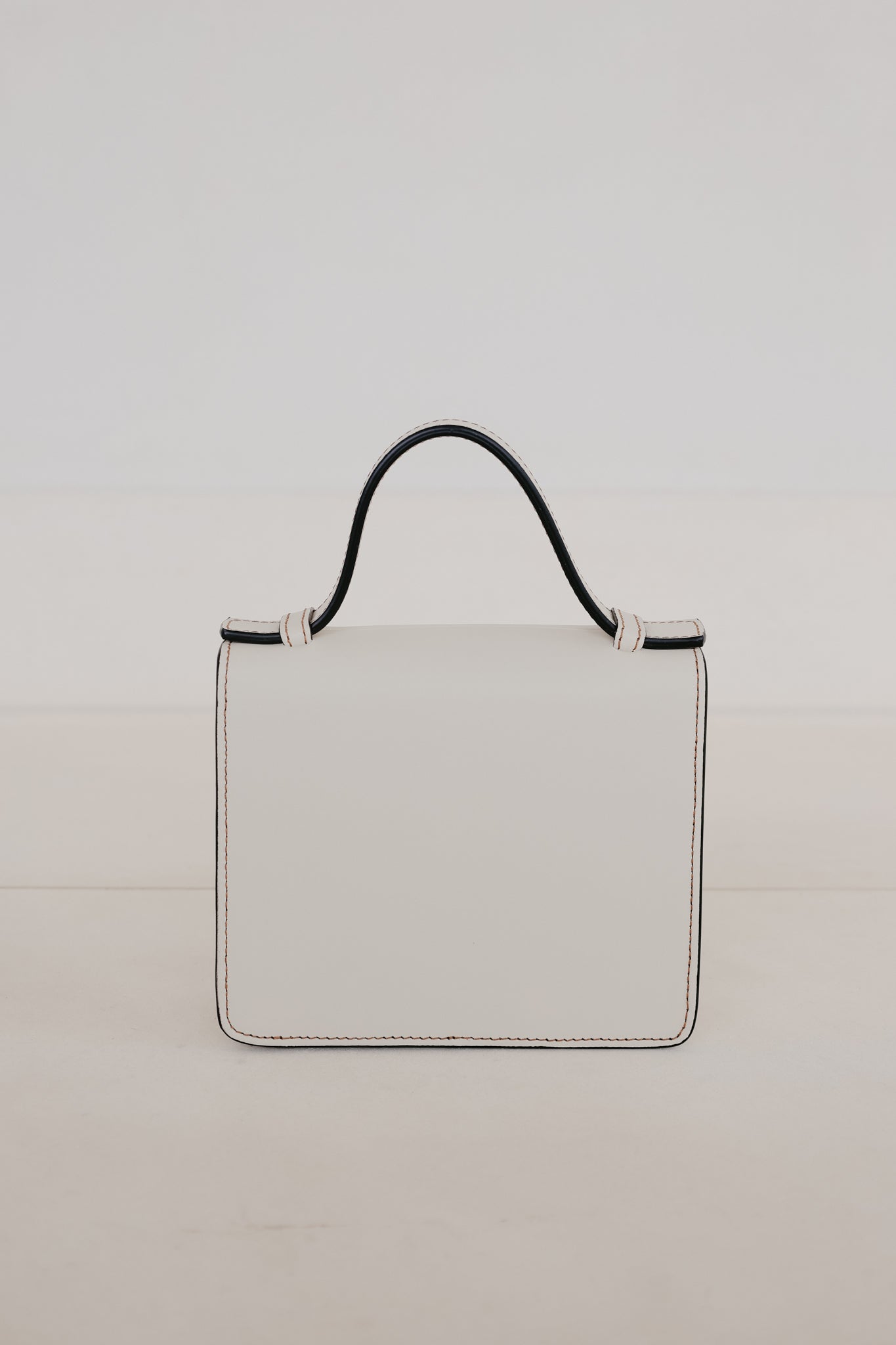 Micro Briefcase | Stitched Tricolor White