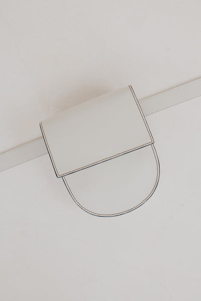 Belt Bag: Belt XL White + Half Moon White Stitched