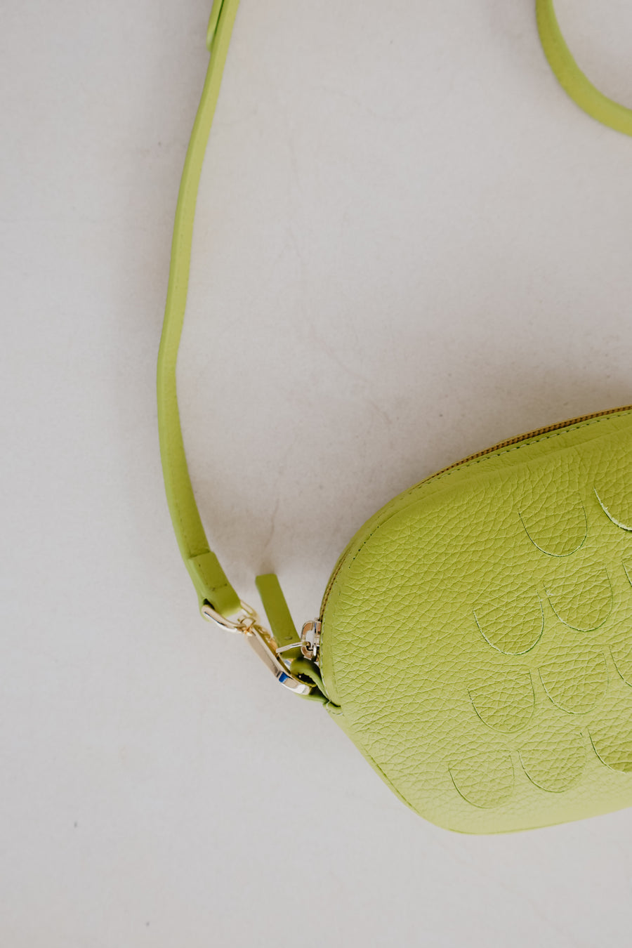 Oval Mini Bag | Lime Structured