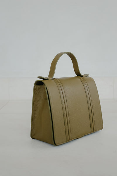 Mini Briefcase Doublé | Khaki Structured