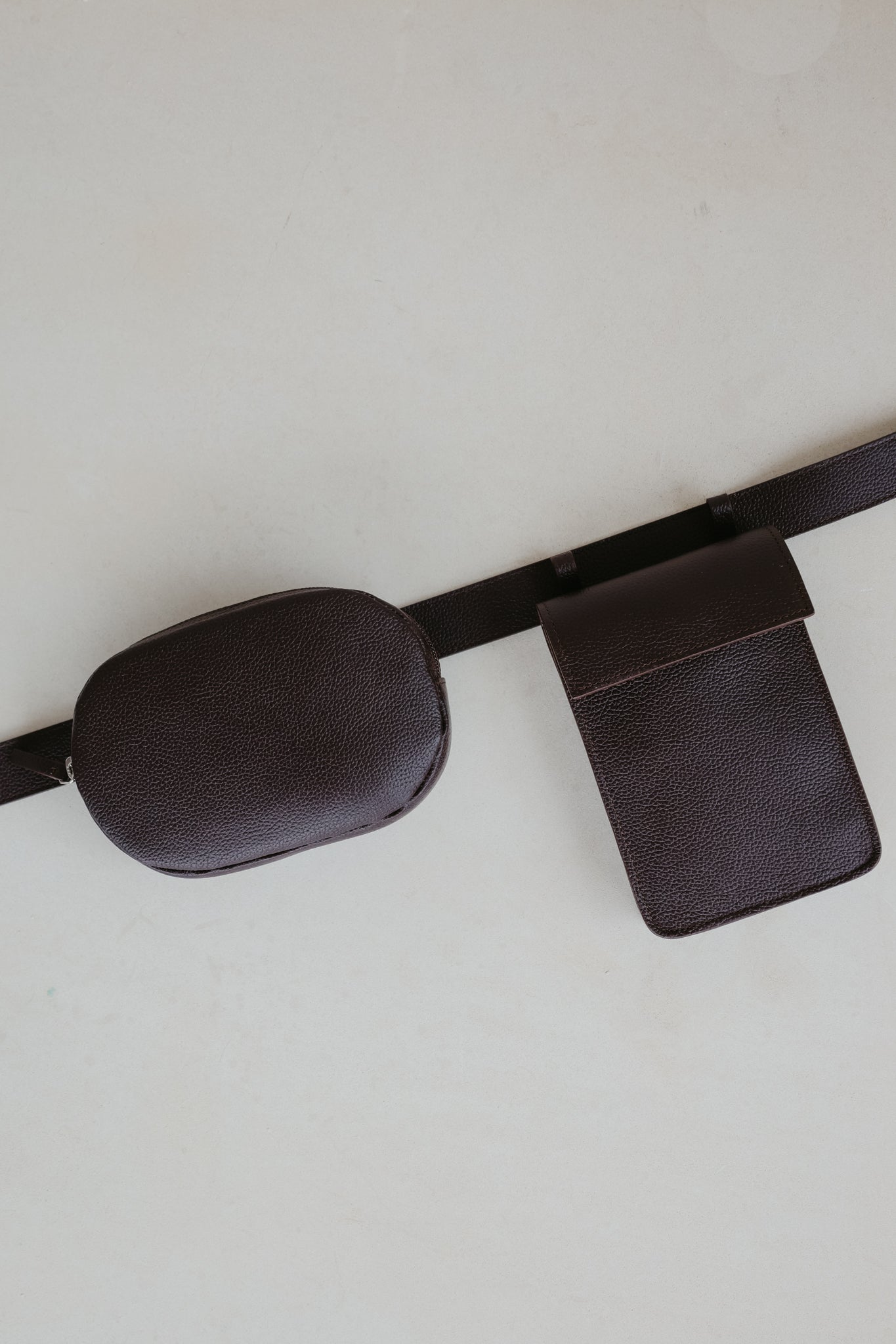 Belt Bag: Belt XL Ebony Structured + Rectangle Ebony Structured + Oval belt Ebony Structured