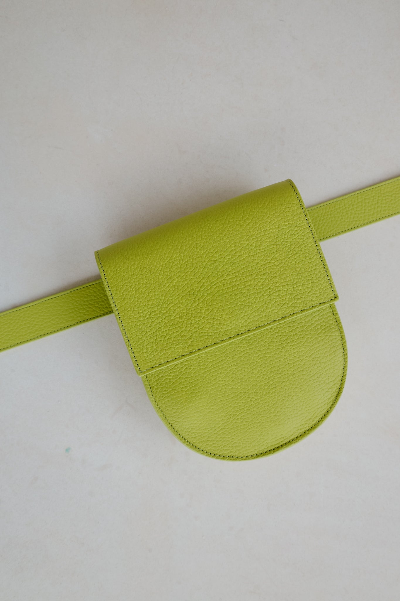 Belt bag: Belt XL Lime Structured + Half Moon Lime Structured