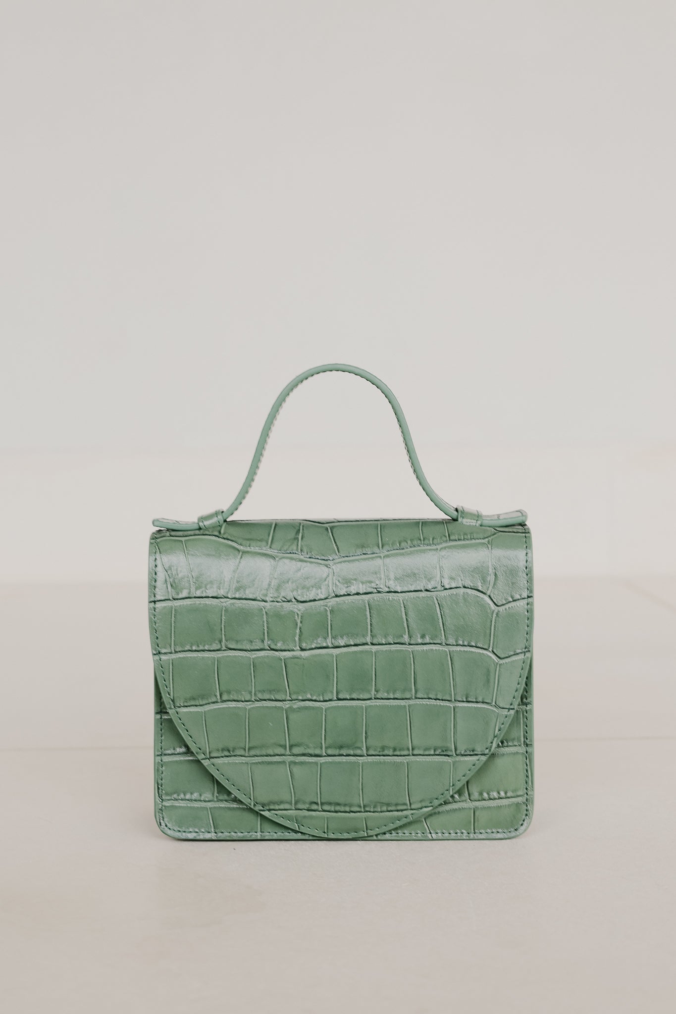 Micro Briefcase | Olive Croco