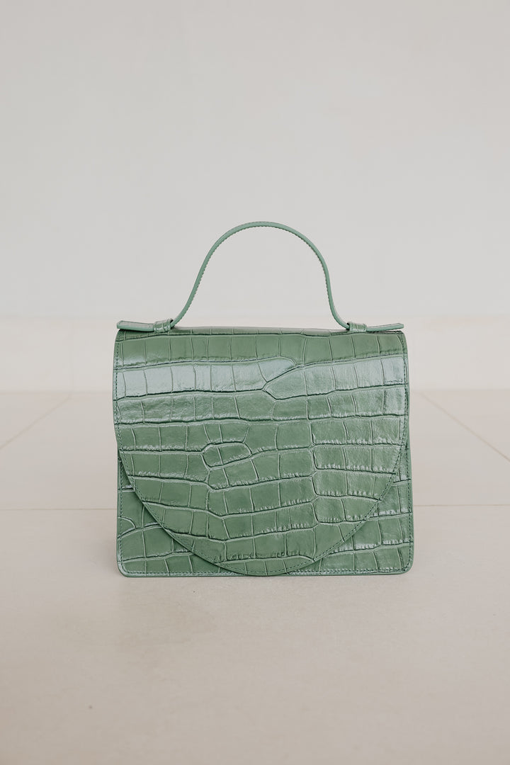 Mini Briefcase | Olive Croco