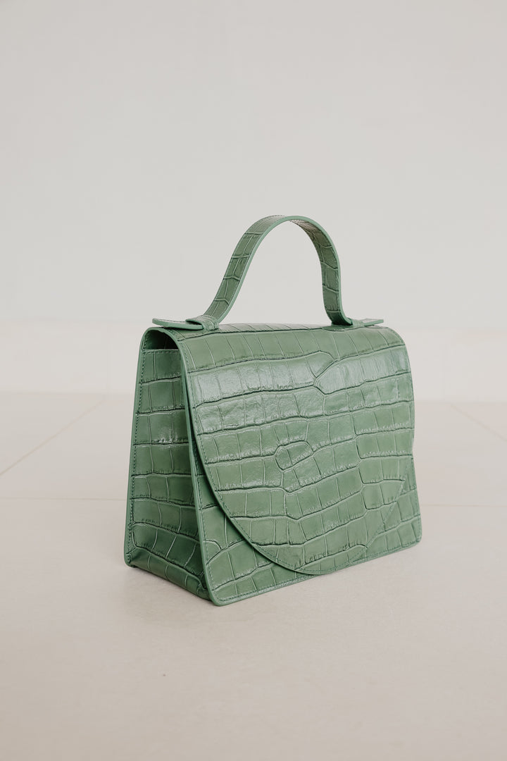 Mini Briefcase | Olive Croco