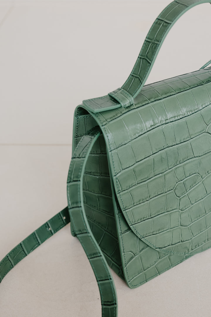 Mini Briefcase | Olive Croco