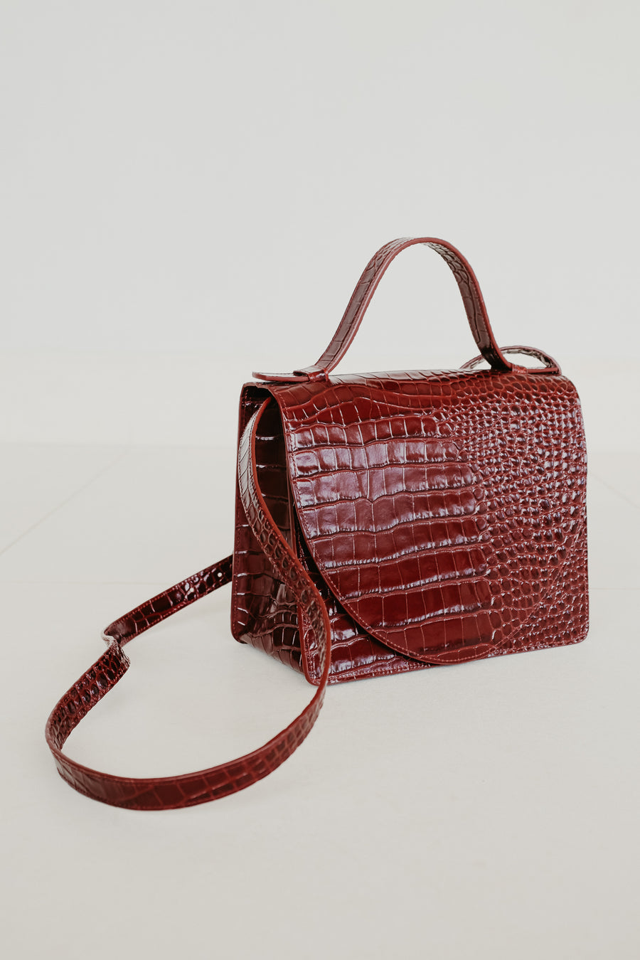 Mini Briefcase | Wine Croco