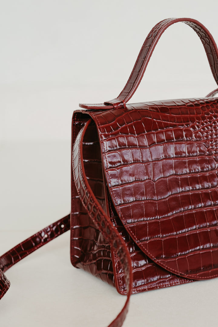 Mini Briefcase | Wine Croco