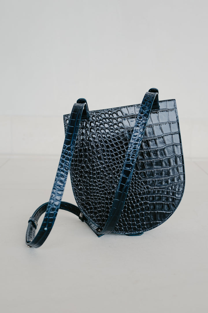 Single Saddle | Night Blue Croco