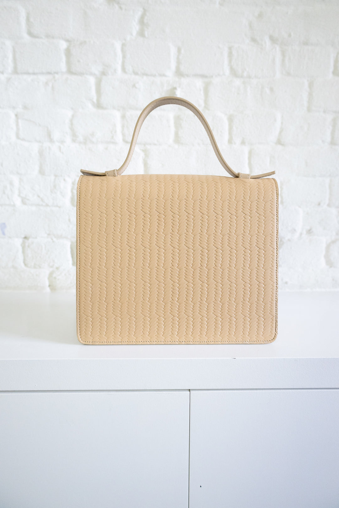 SS. Mini Briefcase Beige Woven