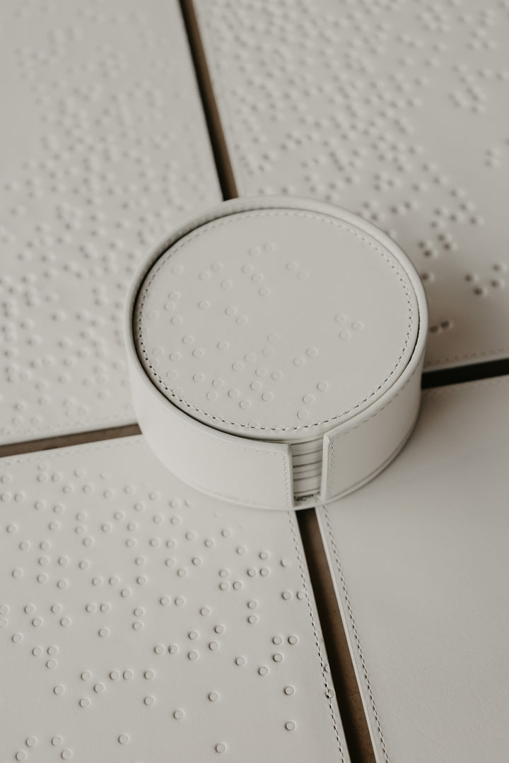 Coaster Set (10) Dots | White