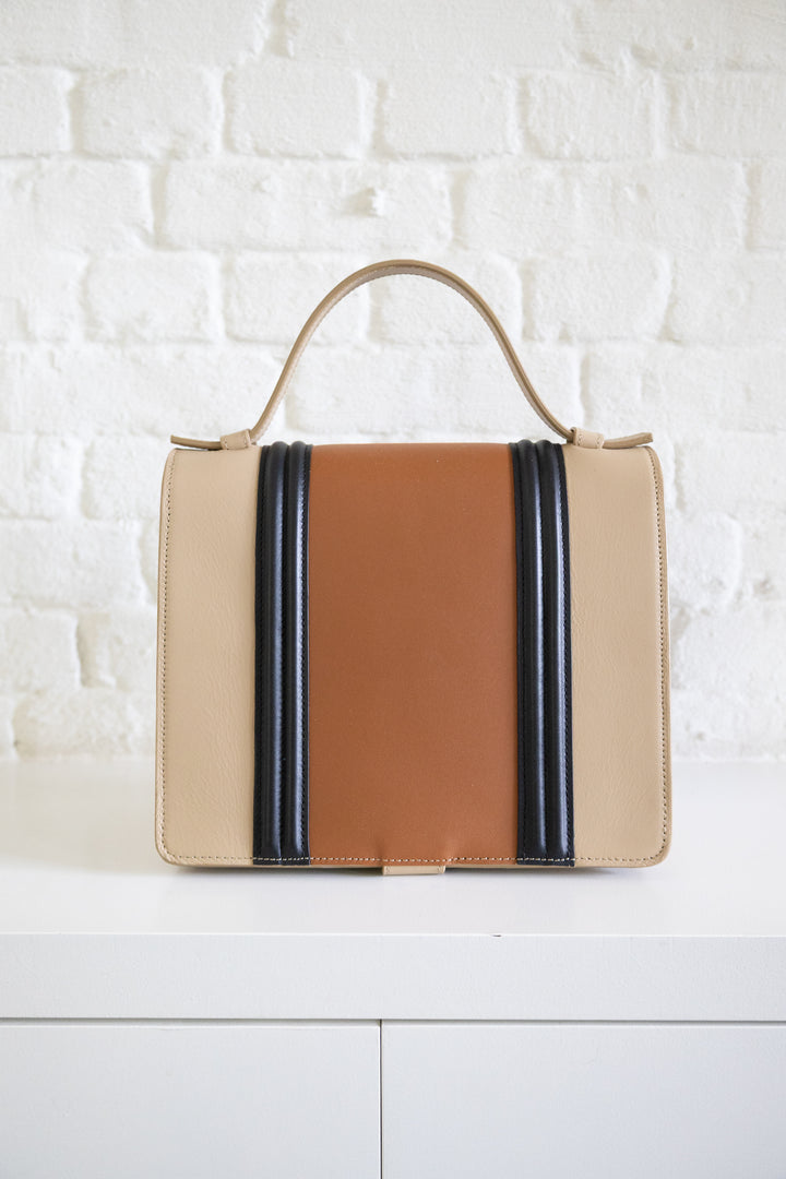 SS. Mini Briefcase Doublé Combi Beige Cognac Black I