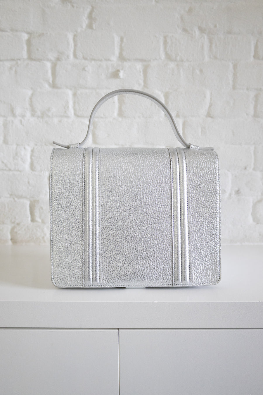 SS. Mini Briefcase Doublé Silver Structured