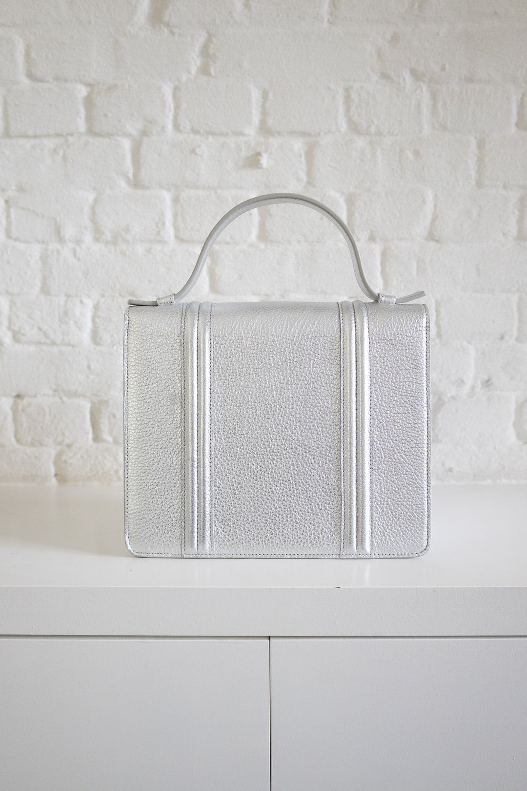 SS. Mini Briefcase Doublé Silver Structured