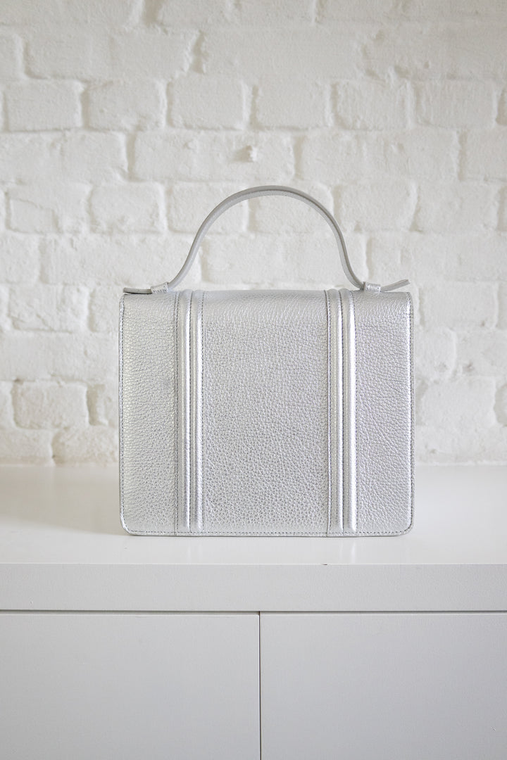 SS. Mini Briefcase Doublé Silver Structured