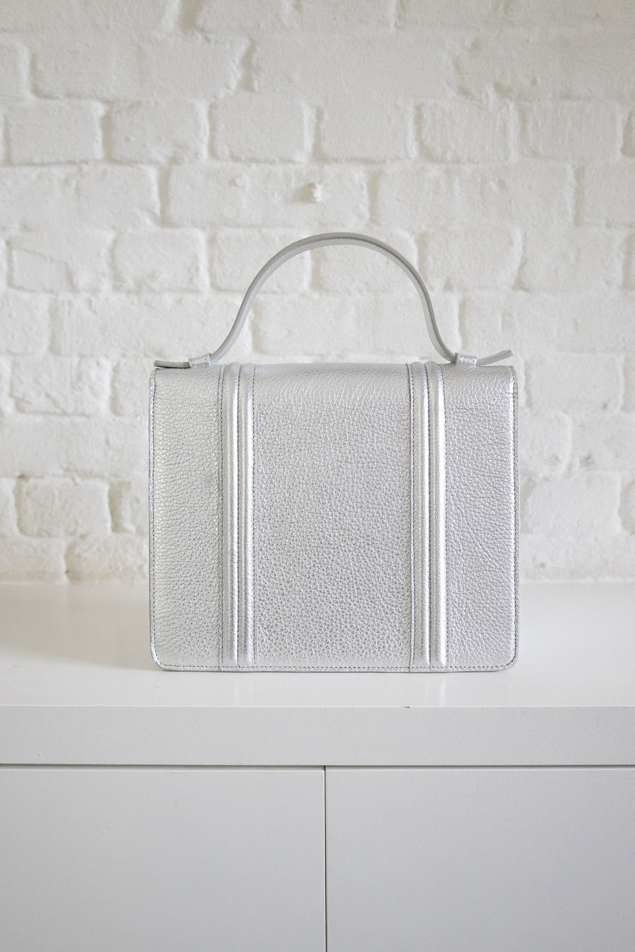 SS. Mini Briefcase Doublé Silver Structured