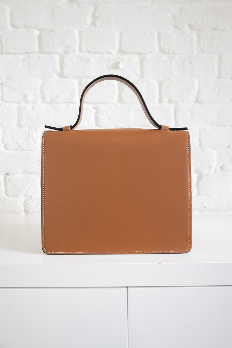 SS. Mini Briefcase Cognac Stitched