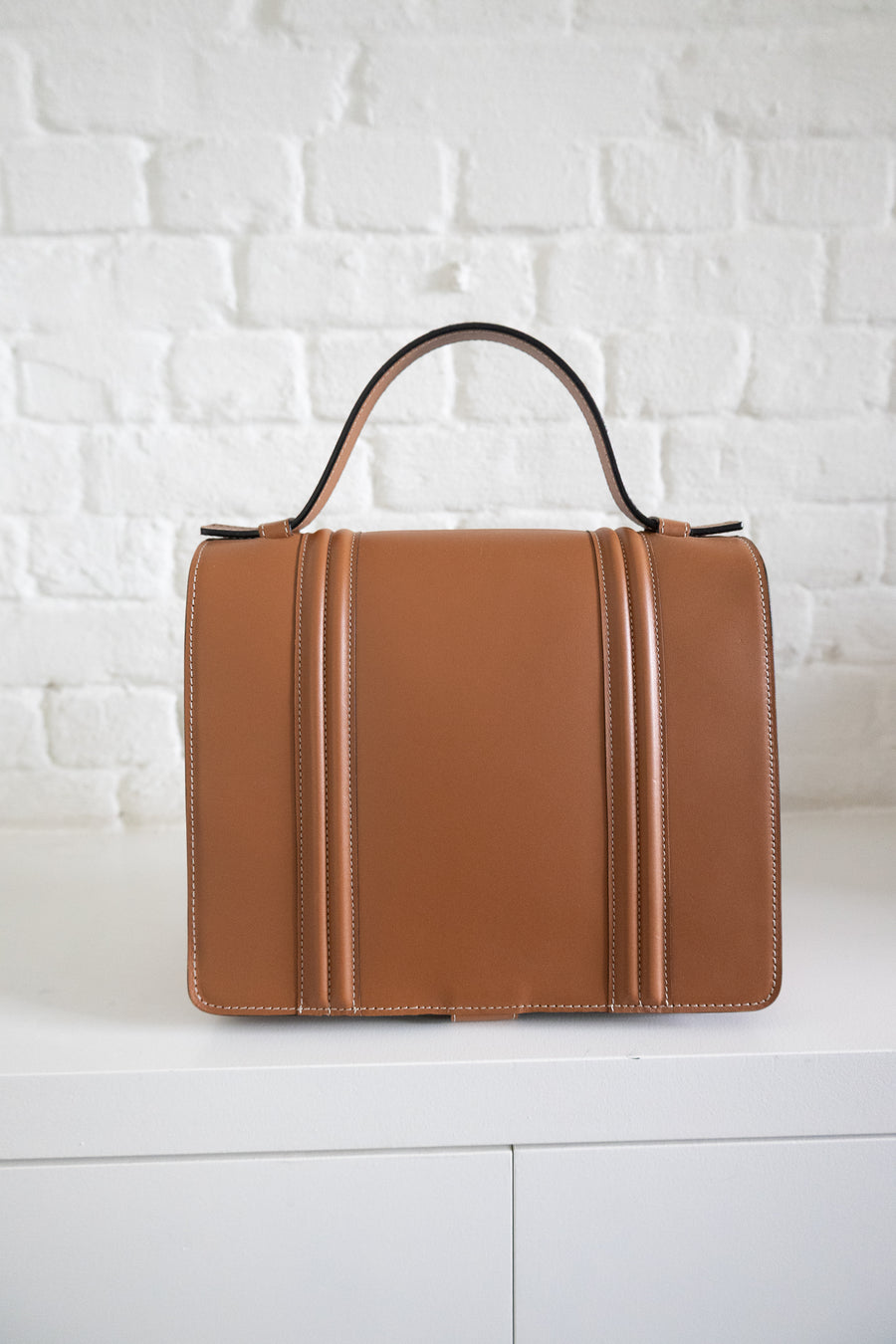 SS. Mini Briefcase Doublé Cognac Stitched