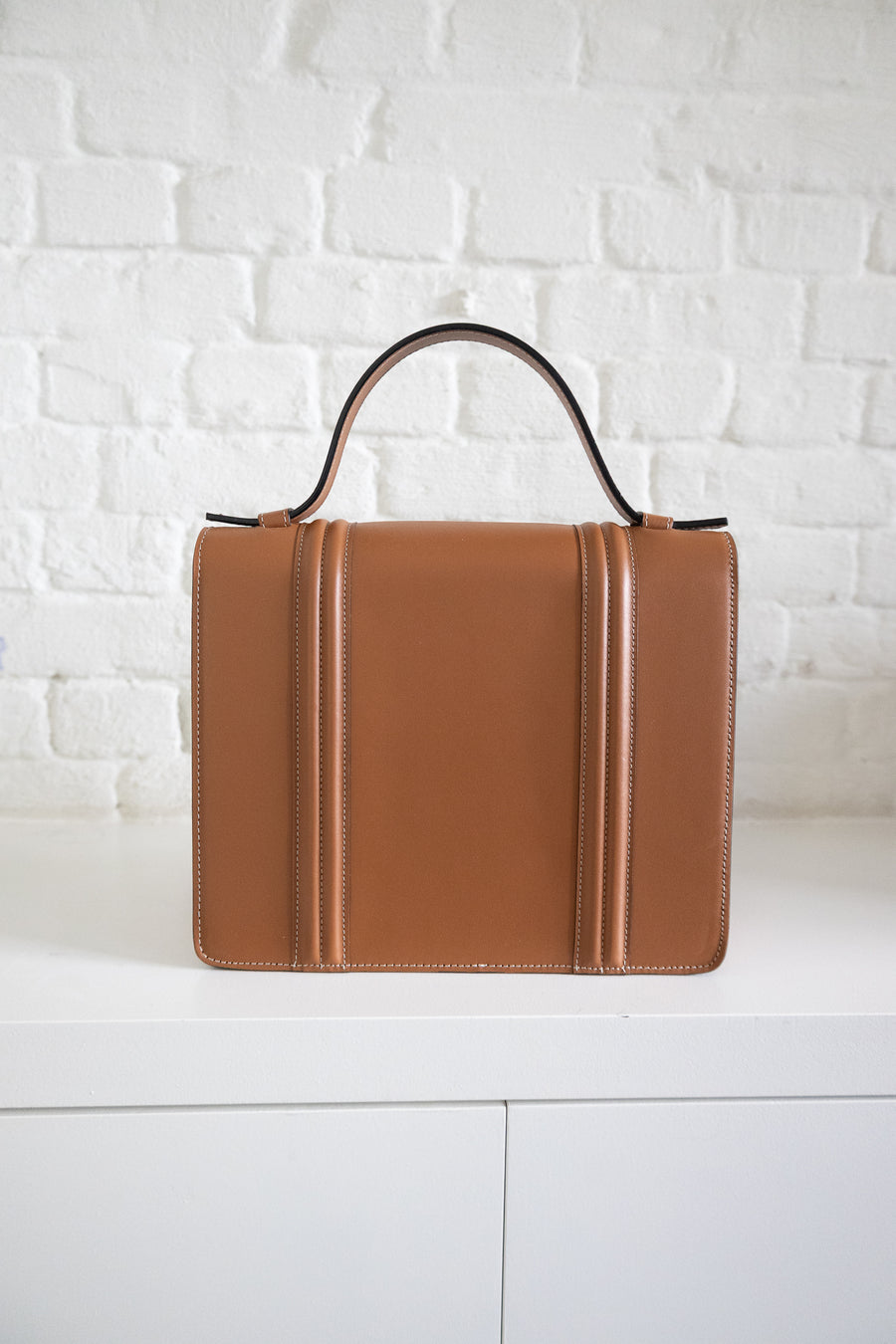 SS. Mini Briefcase Doublé Cognac Stitched
