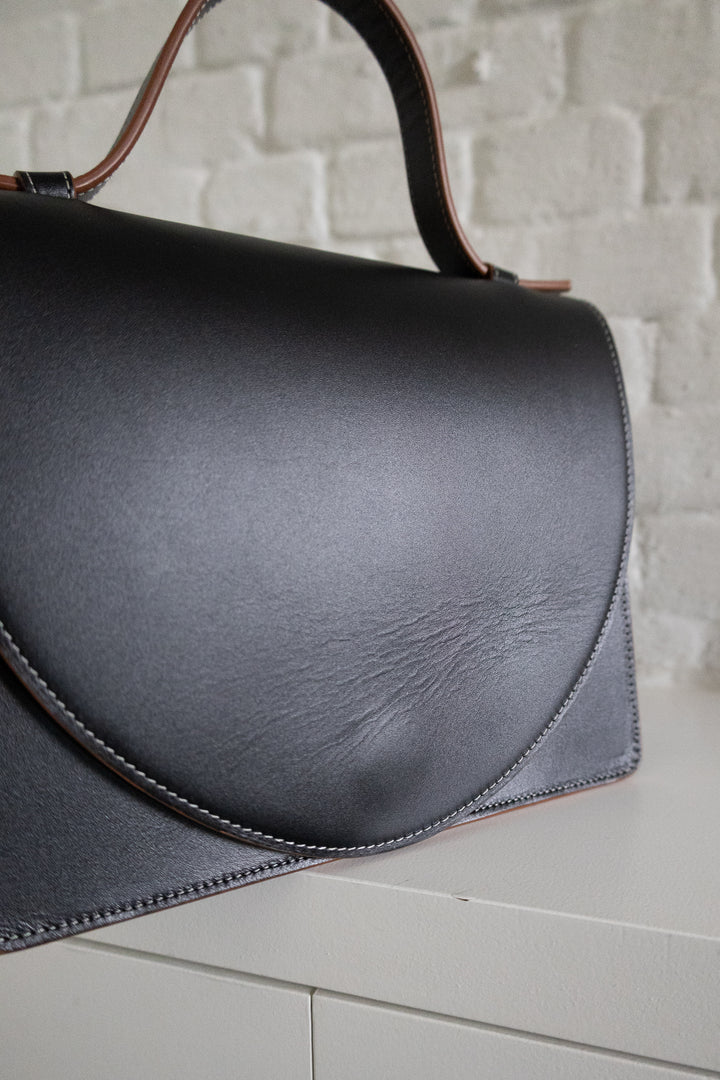 SS. Mini Briefcase Black Stitched