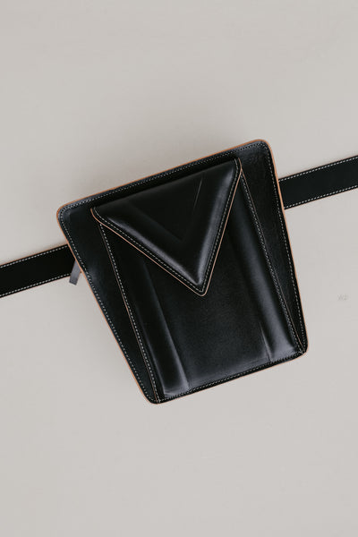 Belt Bag: Belt XL Stitched Tricolor Black + Trapezium M Stitched Tricolor Black