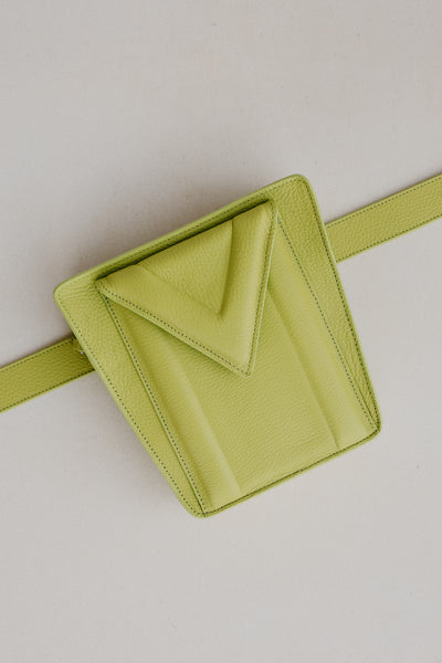 Belt Bag: Belt XL Lime Structured + Trapezium M Lime Structured