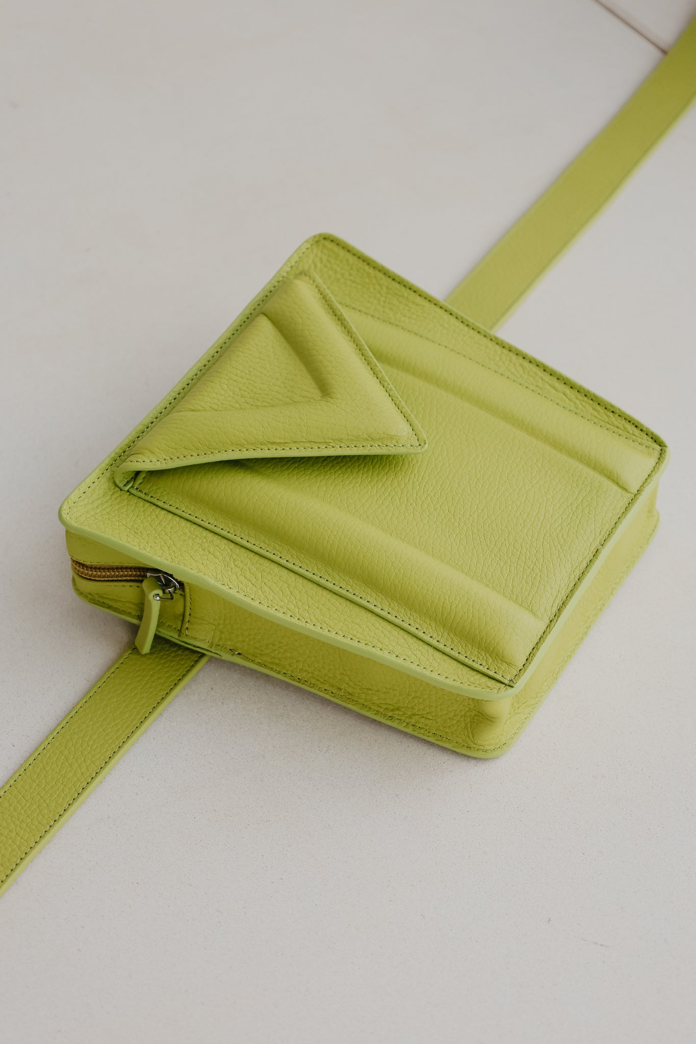 Belt Bag: Belt XL Lime Structured + Trapezium M Lime Structured