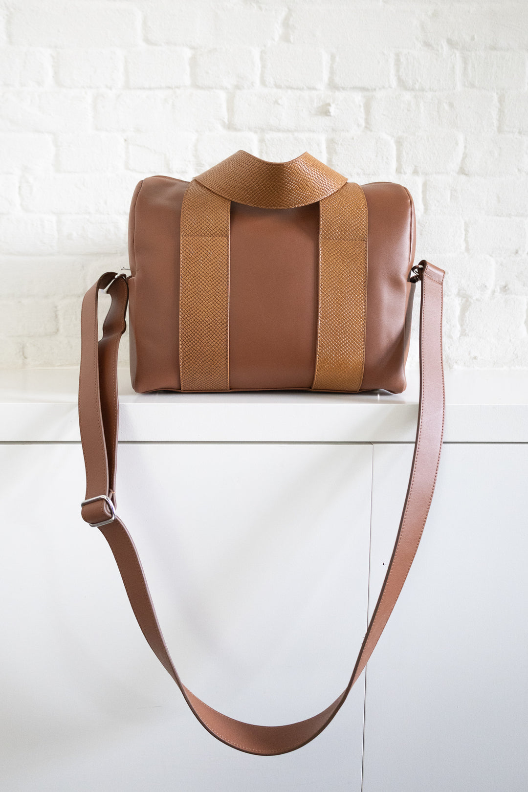 SS. Bowlingbag Mini Dark Cognac / Snake