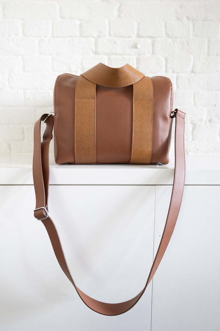 SS. Bowlingbag Mini Dark Cognac / Snake