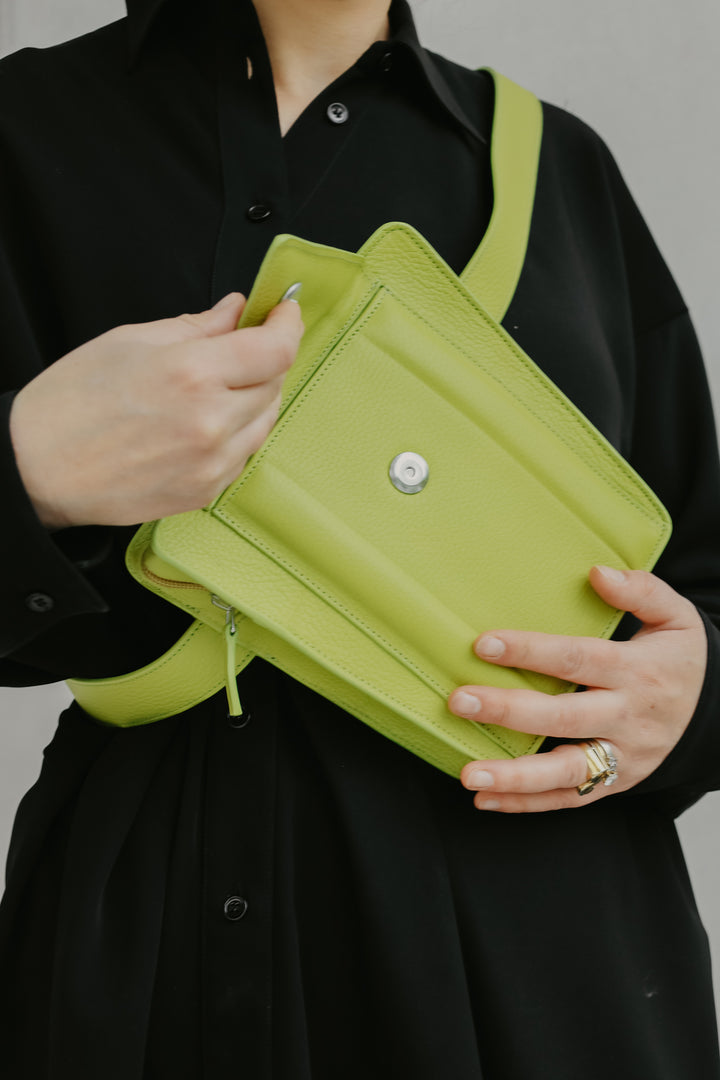 Belt Bag: Belt XL Lime Structured + Trapezium M Lime Structured