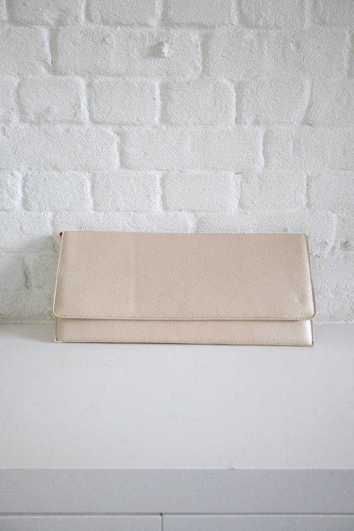 SS. Folded Clutch Beige Structured