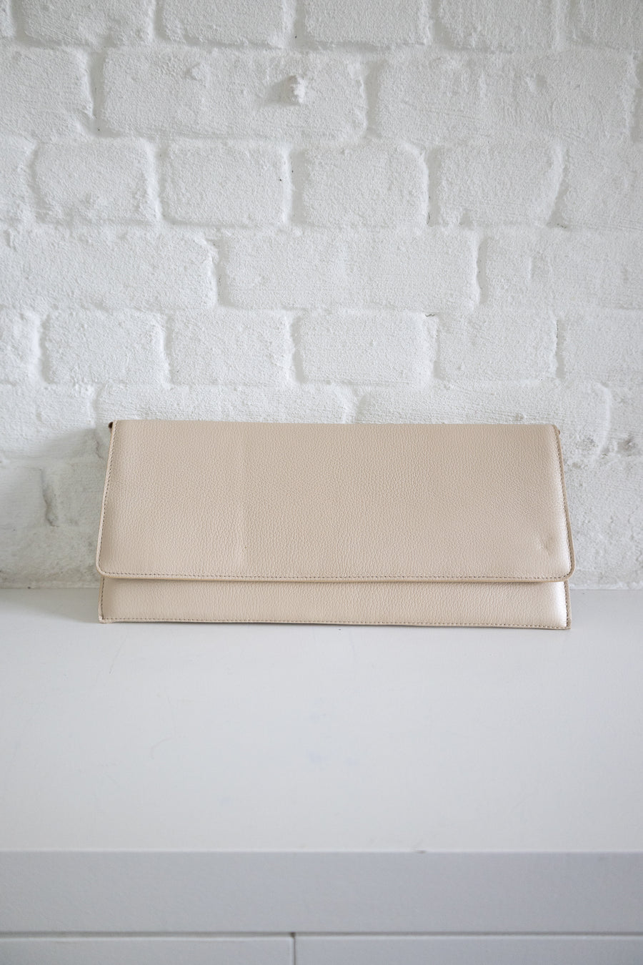 SS. Folded Clutch Beige Structured